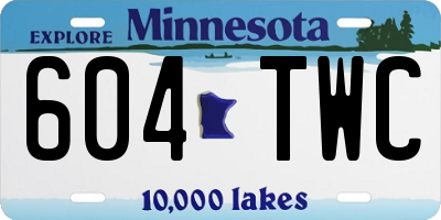 MN license plate 604TWC