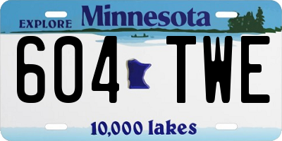 MN license plate 604TWE