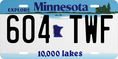 MN license plate 604TWF