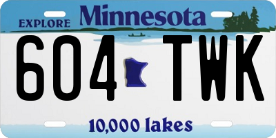 MN license plate 604TWK