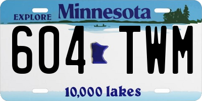 MN license plate 604TWM