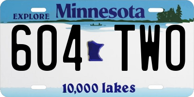 MN license plate 604TWO