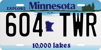 MN license plate 604TWR