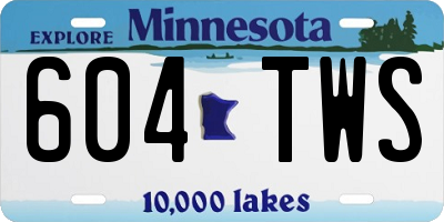 MN license plate 604TWS