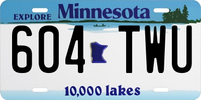 MN license plate 604TWU