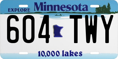 MN license plate 604TWY