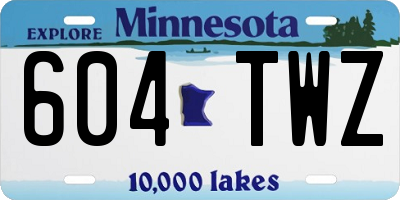 MN license plate 604TWZ