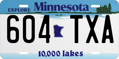 MN license plate 604TXA