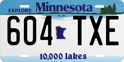 MN license plate 604TXE