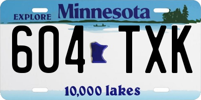 MN license plate 604TXK