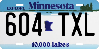 MN license plate 604TXL