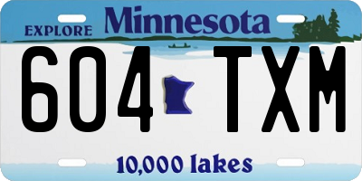MN license plate 604TXM