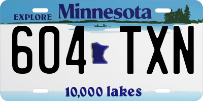 MN license plate 604TXN