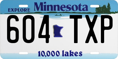 MN license plate 604TXP