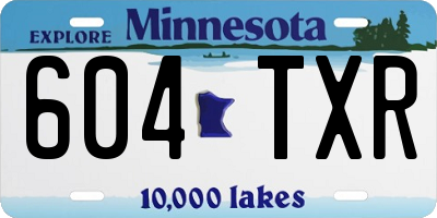 MN license plate 604TXR
