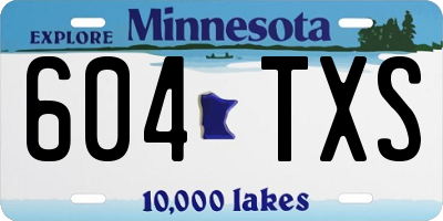 MN license plate 604TXS