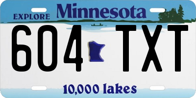 MN license plate 604TXT