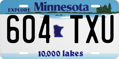 MN license plate 604TXU