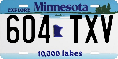 MN license plate 604TXV