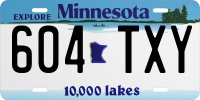 MN license plate 604TXY