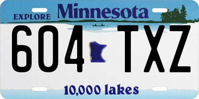 MN license plate 604TXZ