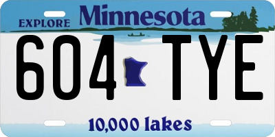 MN license plate 604TYE