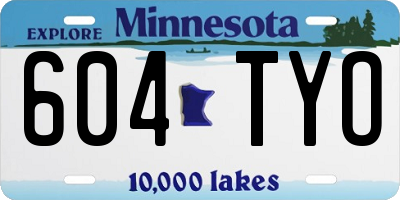 MN license plate 604TYO