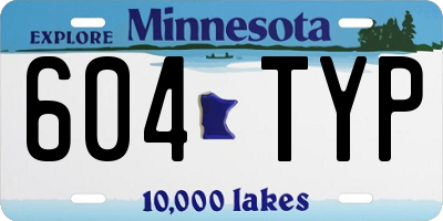MN license plate 604TYP