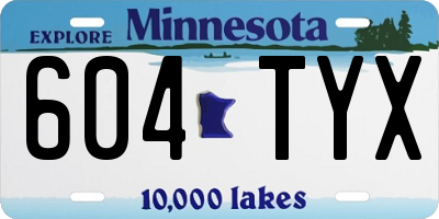 MN license plate 604TYX