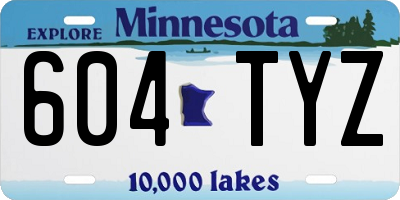 MN license plate 604TYZ