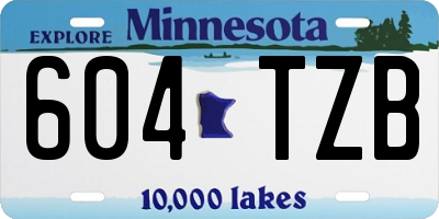 MN license plate 604TZB