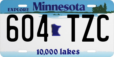 MN license plate 604TZC