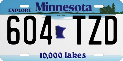 MN license plate 604TZD