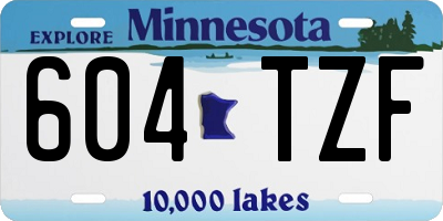 MN license plate 604TZF