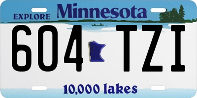 MN license plate 604TZI