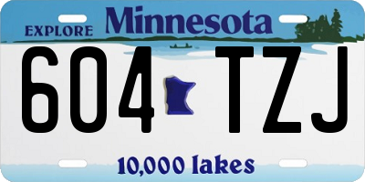 MN license plate 604TZJ