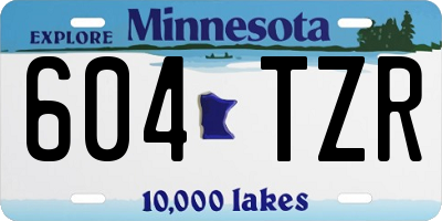 MN license plate 604TZR