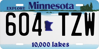 MN license plate 604TZW