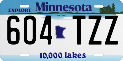 MN license plate 604TZZ