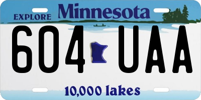 MN license plate 604UAA