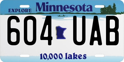 MN license plate 604UAB