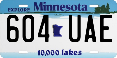MN license plate 604UAE