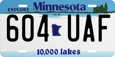 MN license plate 604UAF