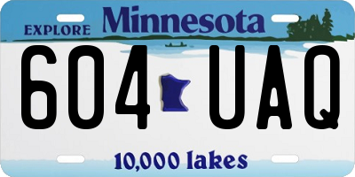 MN license plate 604UAQ