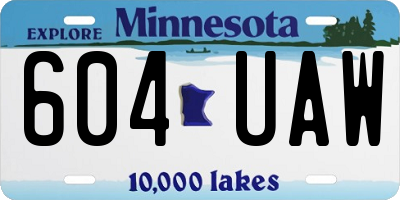 MN license plate 604UAW
