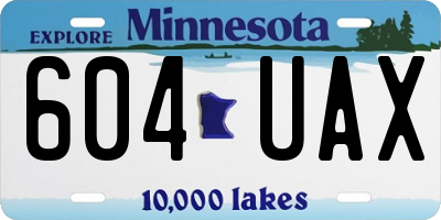 MN license plate 604UAX