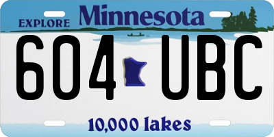 MN license plate 604UBC