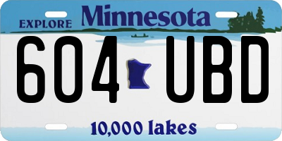 MN license plate 604UBD
