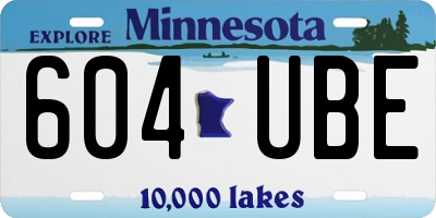 MN license plate 604UBE