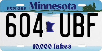 MN license plate 604UBF